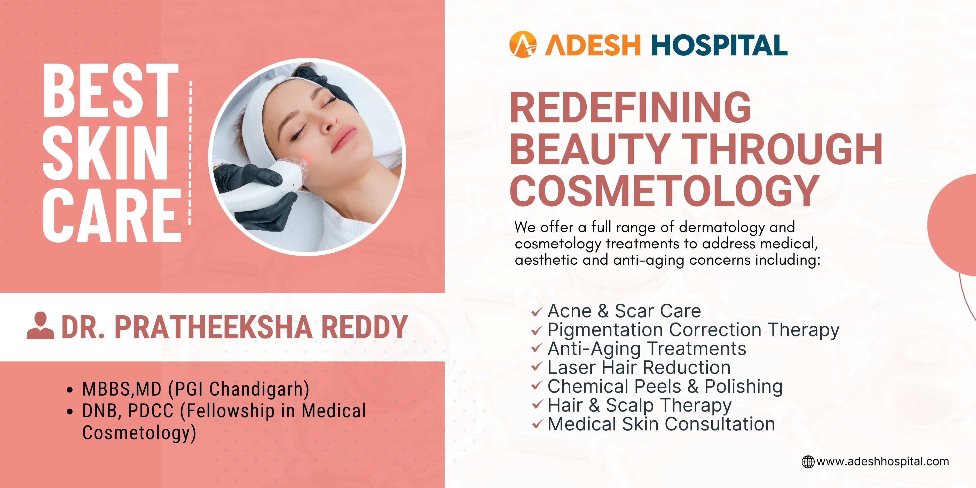 Transforming Skin Health with Advanced Cosmetology Care at Adesh Hospital Bathinda