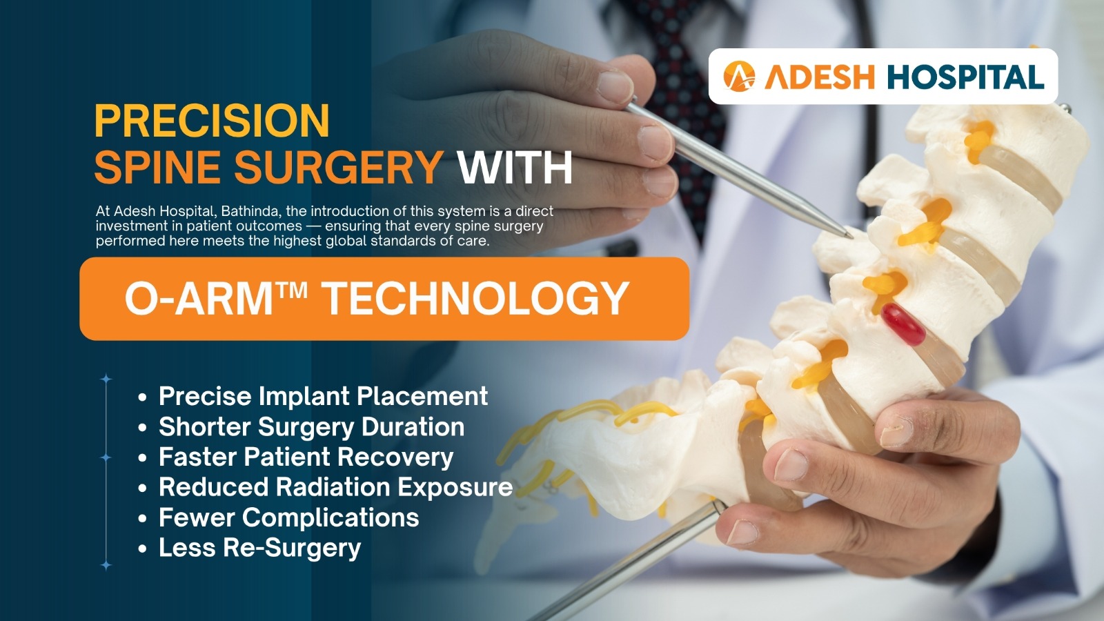 Punjab's Spine Surgery Just Got Smarter: Adesh Hospital Leads the Way with O-Arm™ Technology